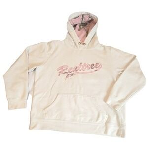 Lady Bell Realtree Pink Camo Logo Hoodie Sweatshirt Size L‎